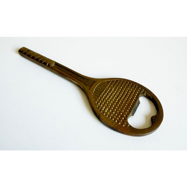 Vintage Brass Tennis Racket Bottle Opener For Sale In Sacramento - Image 6 of 6