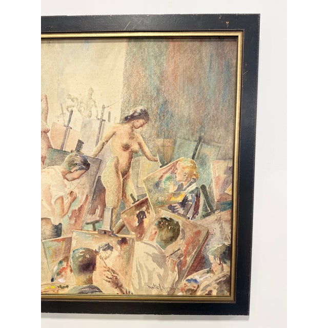 1950s Martin J. Murray (American, 1908–1997) Nude Art Class Scene Study 1954 For Sale - Image 5 of 12