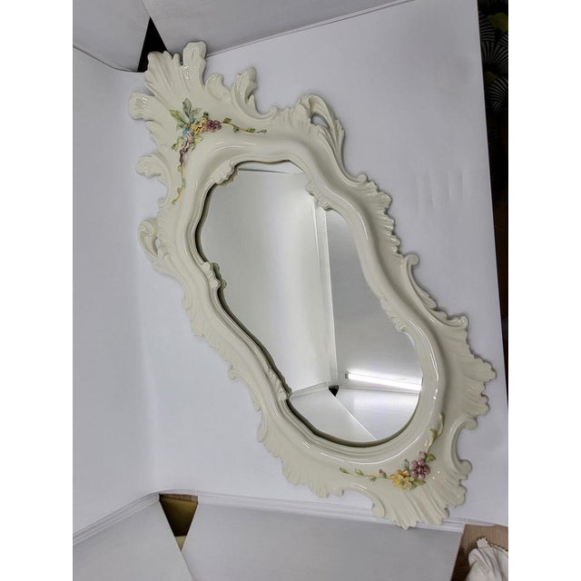 Mid-Century Modern Ceramic Mirror by Corvi for La Farnesiana Parma, 1950 For Sale - Image 3 of 18