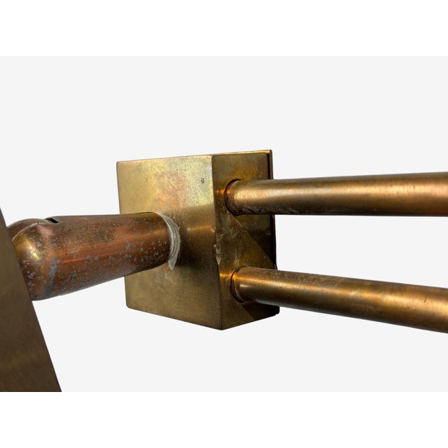 Paavo Tynell Style, Large Double Wall Sconce, Pierced Brass, Finland, 1950s For Sale - Image 12 of 12