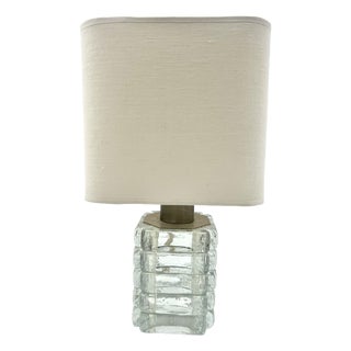 Mid-Century Glass Table Lamp, Italy, 1970s For Sale