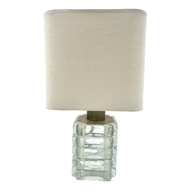 Mid-Century Glass Table Lamp, Italy, 1970s For Sale