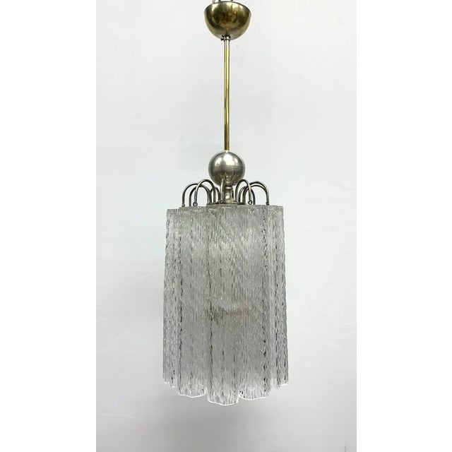 Vintage Murano Tube Chandelier attributed to Venini, 1970s For Sale - Image 6 of 6
