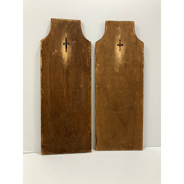 This pair of wooden panels is hand painted. Capriccio landscapes always have architectural ruins and figures in 18th...