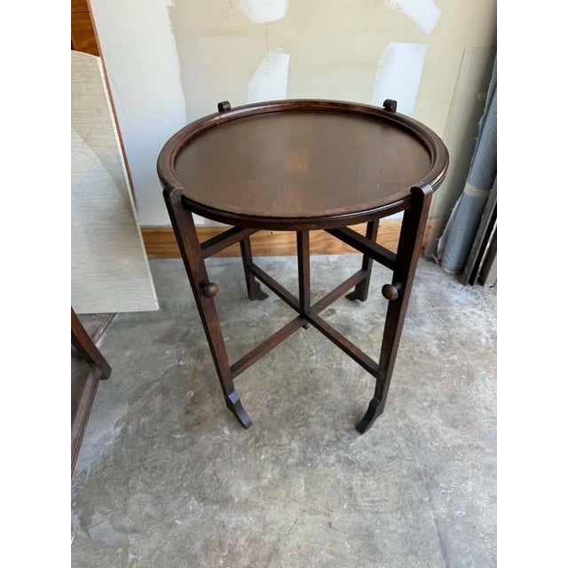 Antique Early 20th Century Revertable Coaching, Campaign or Butlers Tray Table For Sale - Image 9 of 12