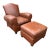 Mitchell Gold for Restoration Hardware Leather Chair and Ottoman For Sale