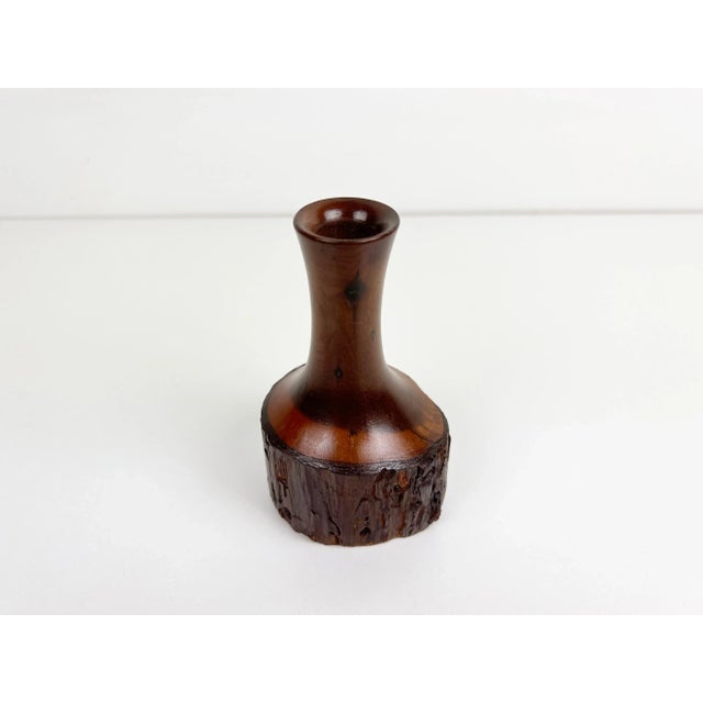 Vintage Handmade Wooden Budvase For Sale - Image 9 of 11