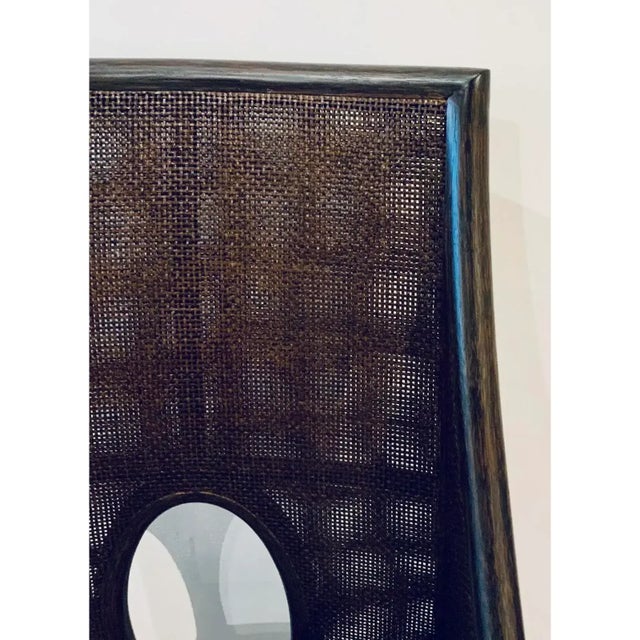 Brown Barbara Barry for Baker / McGuire Organic Modern Dark Tobacco Canned Dining Chairs Set of Eight For Sale - Image 8 of 8