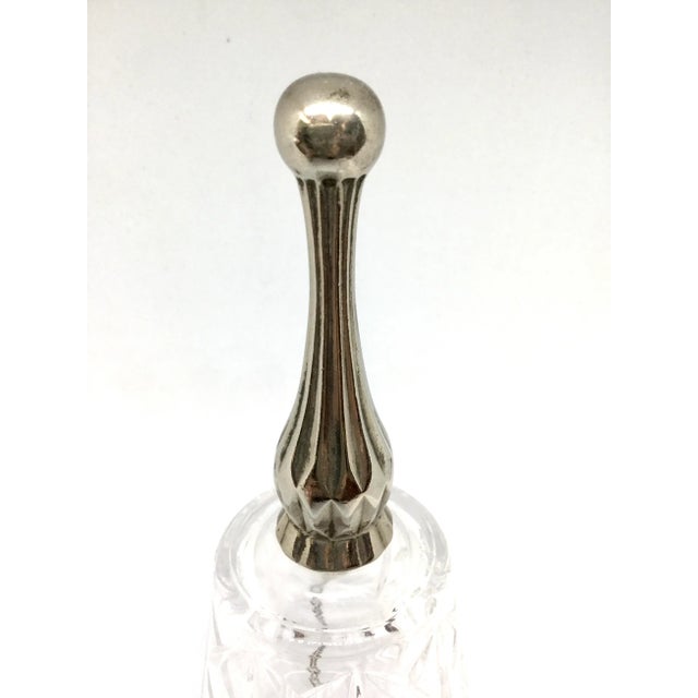 English Vintage Cut Crystal & Silver Plated Bell For Sale - Image 3 of 9