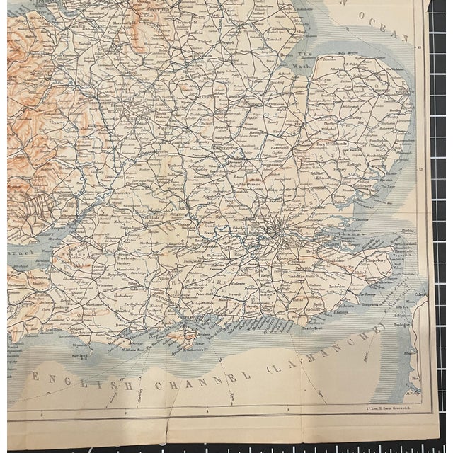 1910 England and Wales Railway Map For Sale - Image 4 of 5