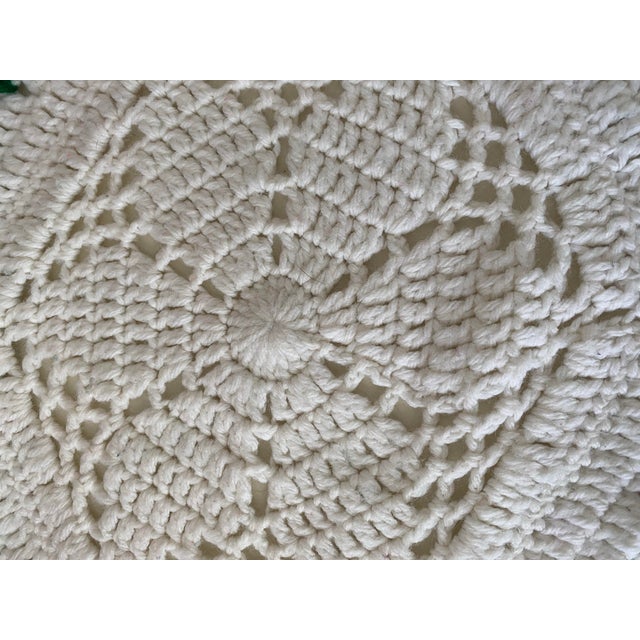 Textile Hand-Crocheted Ivory Floral Poinsettia Bedspread For Sale - Image 7 of 12