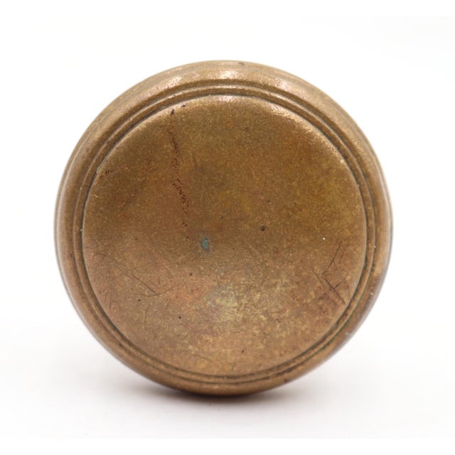 Reclaimed Classic Brass Passage Door Knob Set For Sale - Image 4 of 6