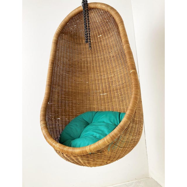 Vintage Hanging Egg Chair attributed to Nanna Ditzel, 1960s For Sale - Image 10 of 12