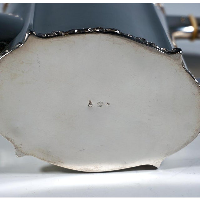 Art Nouveau Silver Coffee & Tea Set on Tray, 1890s, Set of 5 For Sale - Image 9 of 14