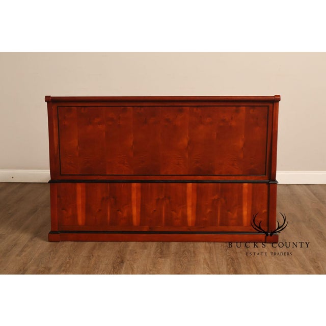 Brown Century Furniture Biedermeier Style Yew Wood Queen Sleigh Bed For Sale - Image 8 of 18