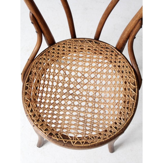 Antique Bentwood Bistro Cafe With Cane Seat For Sale - Image 12 of 13