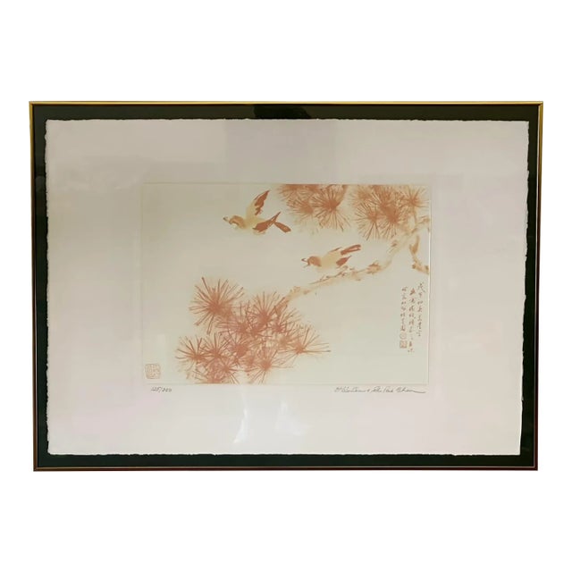 Signed and Numbered Colored Lithograph in a Greg Copeland Gold Frame For Sale