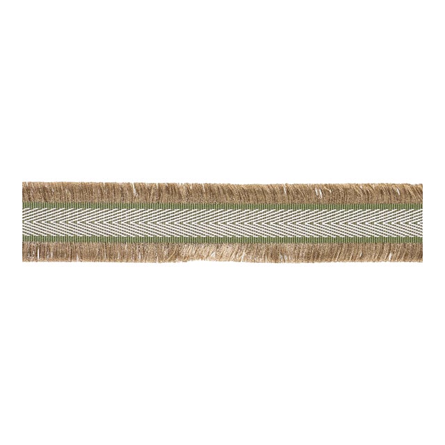 Sample - Schumacher Felicity Fringe Trim Trim in Leaf For Sale