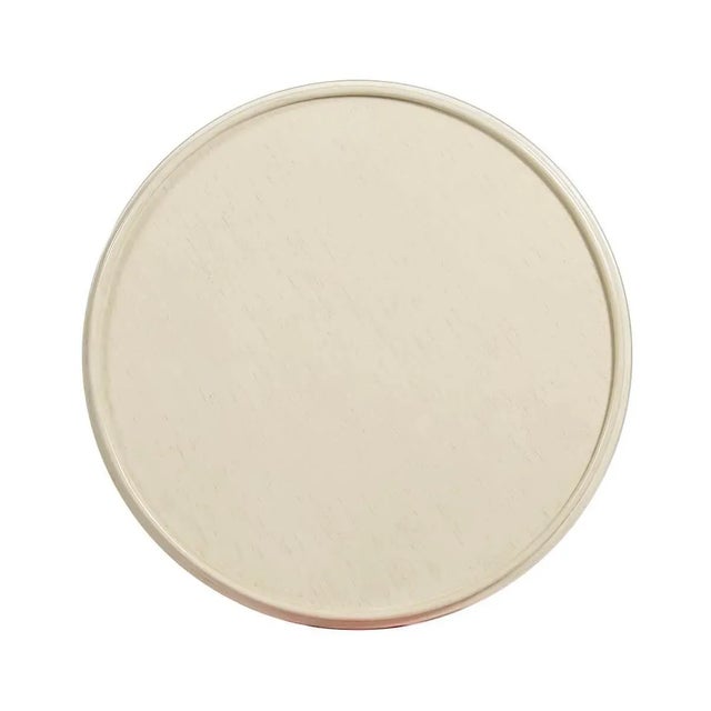 Rustic Distressed White Classic Round End Table For Sale - Image 4 of 5