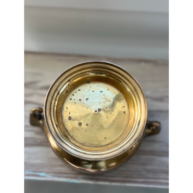 Metal 1970s Brass Bowl With Elephant Head Handles For Sale - Image 7 of 9