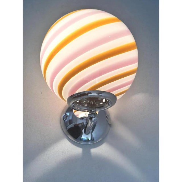 Amber and Pink Rods Murano Glass Wall Sconces by Simoeng, Set of 2 For Sale - Image 4 of 9