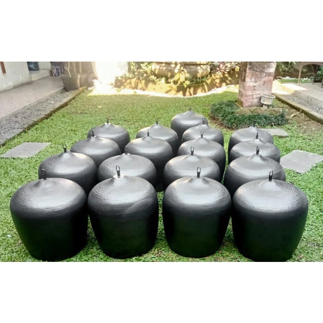 Copper Hammered Bronze Gourd Pendant Light For Sale - Image 10 of 12