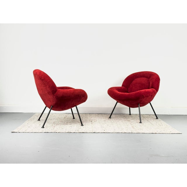 Mid-Century Modern Red Lounge Chairs by Fritz Neth for Correcta, 1950s, Set of 2 For Sale - Image 3 of 18