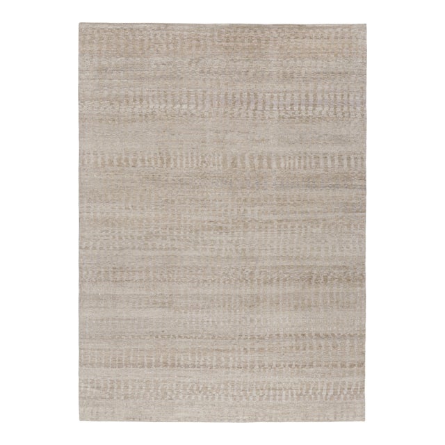 Rug & Kilim’s Contemporary Textural Rug in Beige-Brown and Gray Tones - 12x16 For Sale