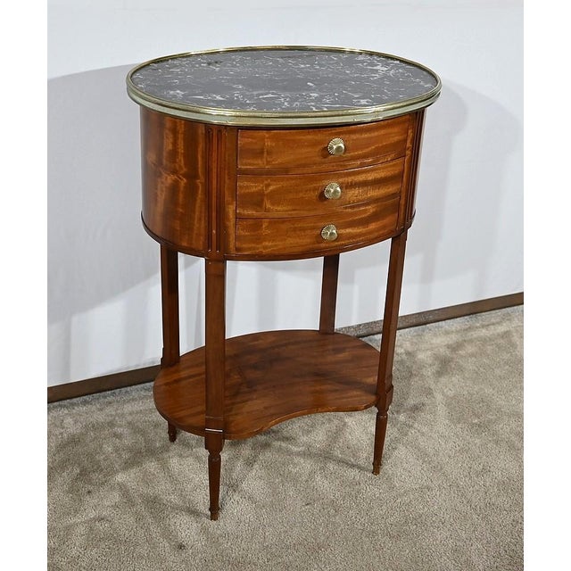 Small Louis XVI Mahogany Drum Table For Sale - Image 3 of 18
