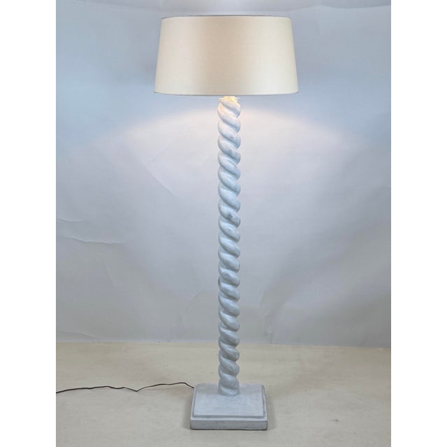 Jean-Michel Frank 1940s Torsade Plaster Floor Lamp in the Style of Jean-Michel Frank For Sale - Image 4 of 11