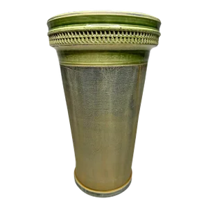 Vintage Neoclassical Dutch Olive Green & Terra-Cotta Vase I