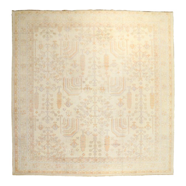 Antique Turkish Square Oushak Rug - 11'1" x 12'8" For Sale