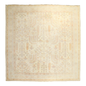 Antique Turkish Square Oushak Rug