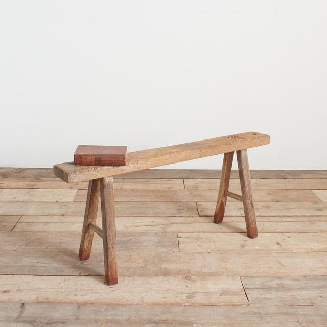 Brown Antique Rustic Wooden Hallway Pig Bench For Sale - Image 8 of 8