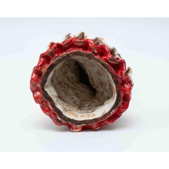 A striking and expressive Italian ceramic figure depicting a flamenco dancer in full motion, rendered with theatrical...