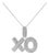 Sterling Silver 1/4 Cttw Diamond Pavé XO Pendant Necklace For Sale