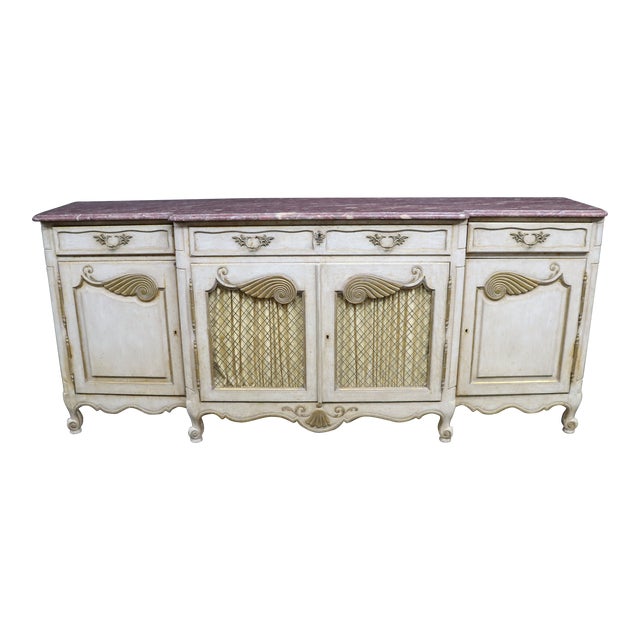 Italian Marble-Top Credenza For Sale