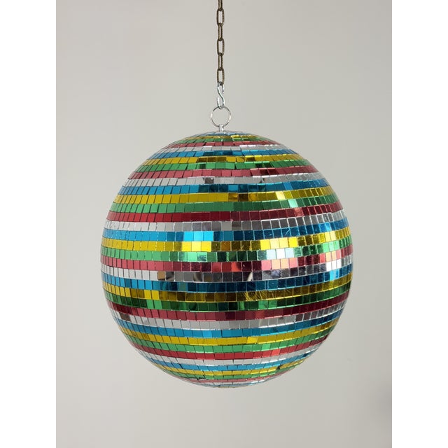 1990s Multicolor Disco Ball with Mosaic Mirror and Rotor, 1990s For Sale - Image 5 of 8
