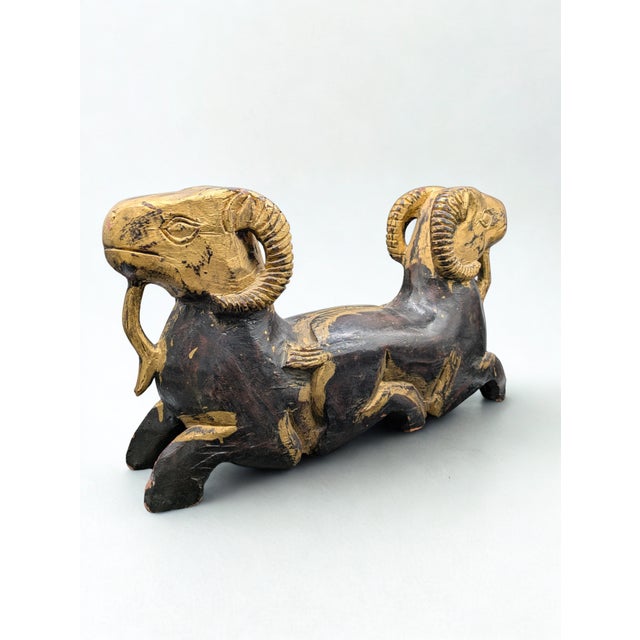 Traveling Man Treasures is selling this 1950s Egyptian Revival sculpture of a two-headed ram. This sculpture was artisan-...