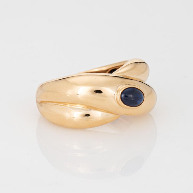 Modern 1992 Cartier Colisee Sapphire Ring Sz 6.75 Eu 54 Band 18k Yellow Gold Signed For Sale - Image 3 of 7