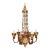 Antique Italian Gilt Metal and Painted Wood Chandelier For Sale