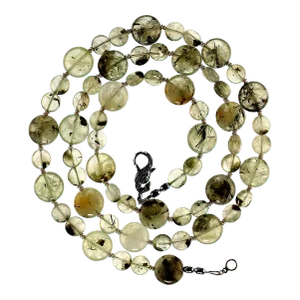 Green Prehnite With Sterling Accents Necklace