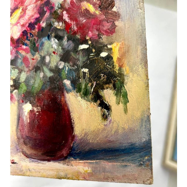 Framed Floral Original Painting Pink Daisies Bouquet Art Decor by Valeriya Serova For Sale - Image 11 of 12