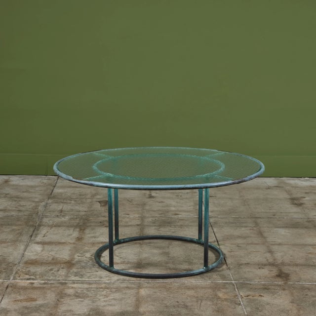 Metal Walter Lamb for Brown Jordan Round 36" Bronze Patio Coffee Table For Sale - Image 7 of 12