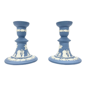 Wedgwood Jasperware Neoclassical Candlestick Holders