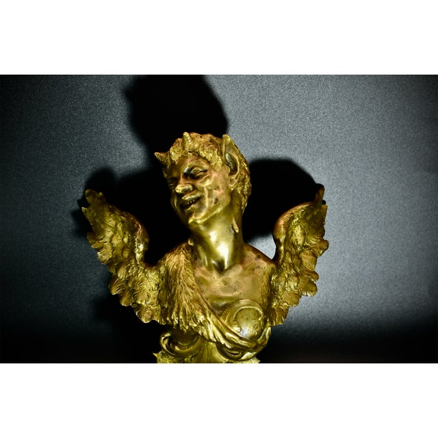 Victorian Rare 19th Century French Gothic Vampire Brass Wall Sculpture For Sale - Image 3 of 11