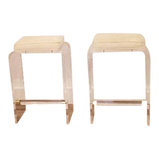 Hollywood Regency Acrylic Bar Stools or Counter Stools- a Pair For Sale