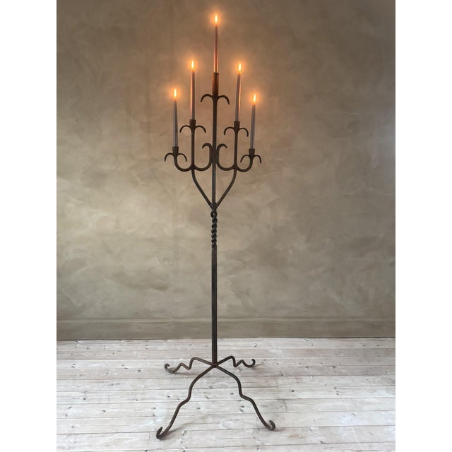 20th Century Wrought Iron Candelabra For Sale - Image 9 of 9