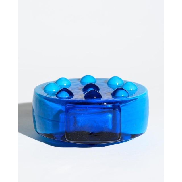 Pop Art Duo Blue Cased Glass Bubble Vases from Friedrich Kristall, Germany, 1970s, Set of 2 For Sale - Image 12 of 18
