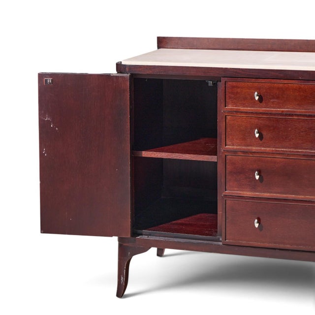 Barbara Barry for Baker Furniture Stone and Mahogany Credenza For Sale In Chicago - Image 6 of 10